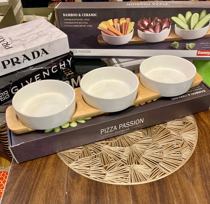 Danny Home Pizza Passion Topping Platter Set 4Pcs - My Store