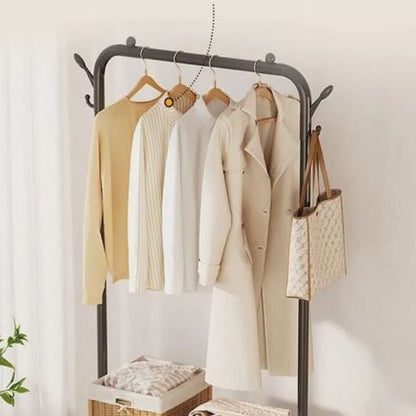 Rolling Multi-Functional Garment Rack with Shelves