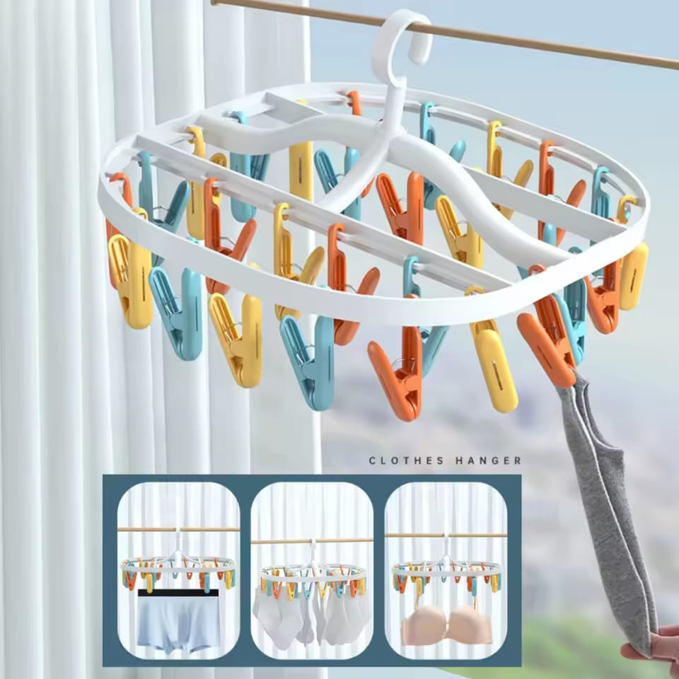 Multi-Clip Windproof Folding Drying Rack - My Store