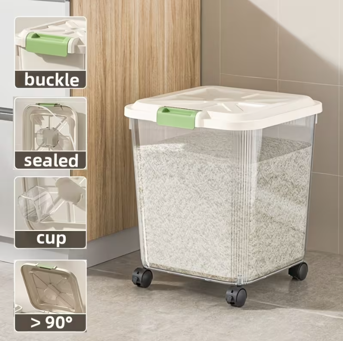 Airtight PP Rice Storage Bin – 20 KG Capacity - My Store