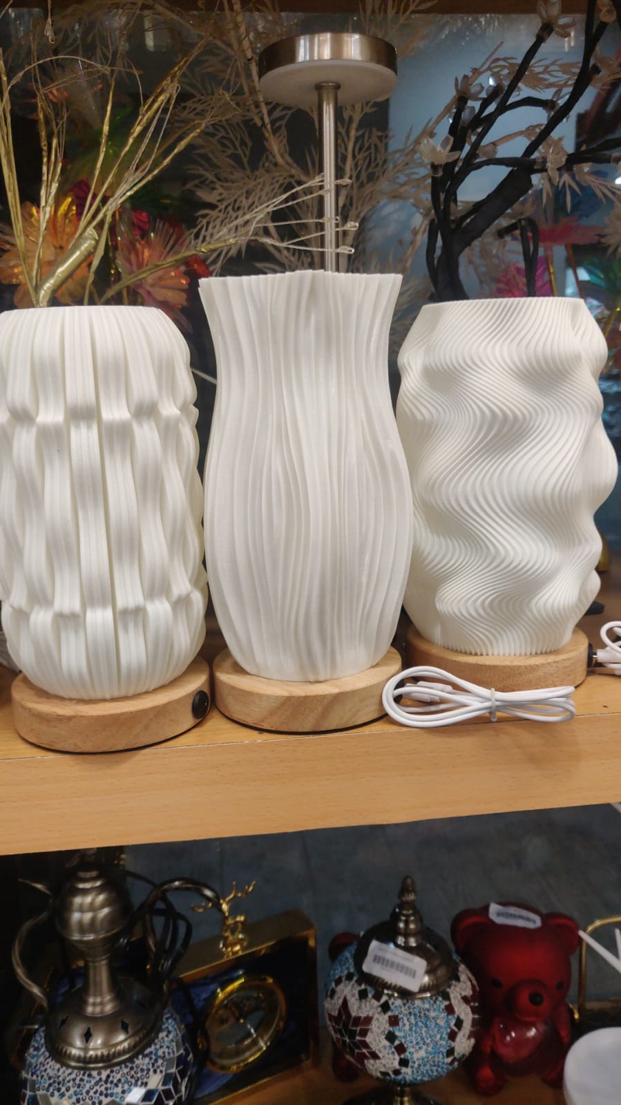3D Printed LED Flower Vase Lamp | Minimalist Decorative Table Lamp