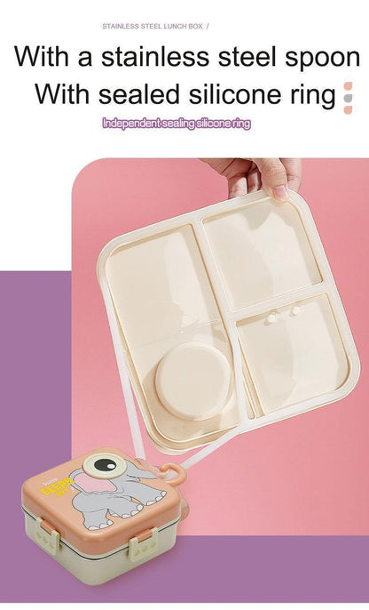 Super Dinosaur 3-Compartment Stainless Steel Lunch Box - My Store