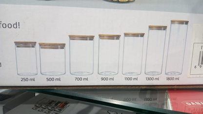 Danny Home™ 7-Piece Glass Storage Jar Set with Bamboo Lids
