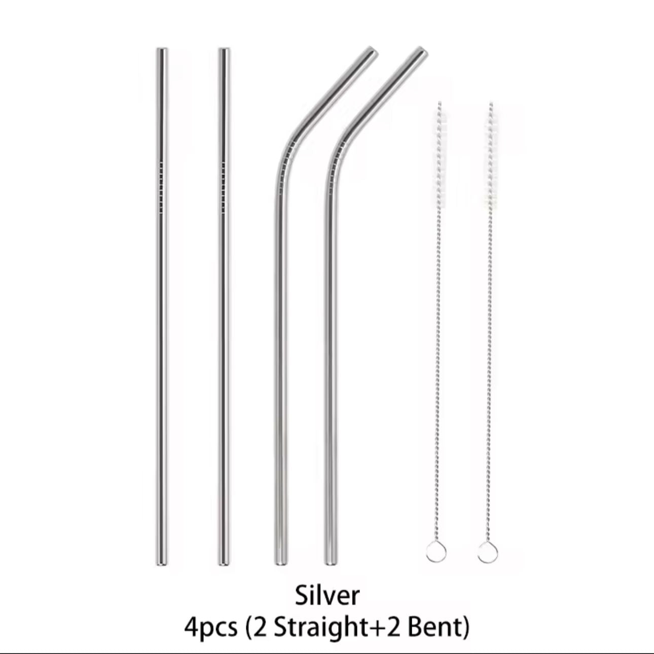 5 Pcs Stainless Steel Straw Set (Golden & Silver) - My Store