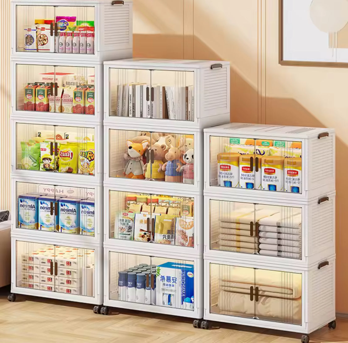 Heavy-Duty Foldable Storage Cabinet – Modular & Tool-Free Design