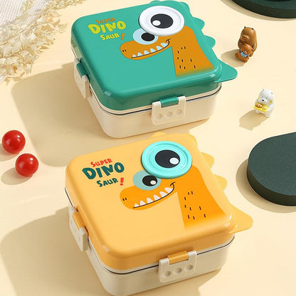 Super Dinosaur 3-Compartment Stainless Steel Lunch Box - My Store