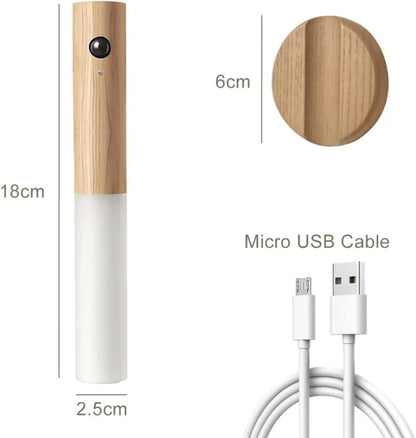 Wooden Base Smart Sensor LED Night Light