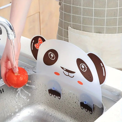 Cute Panda Sink Water Splash Guard with Suction Cups – Kitchen Sink Splash Baffle