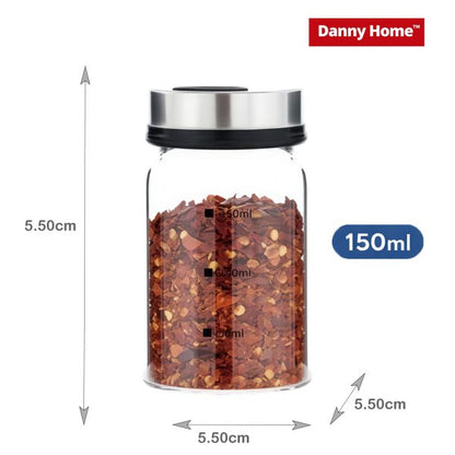 Danny Home™ 3-Piece Glass Spice Jar Set (150ml, 200ml & 300ml)