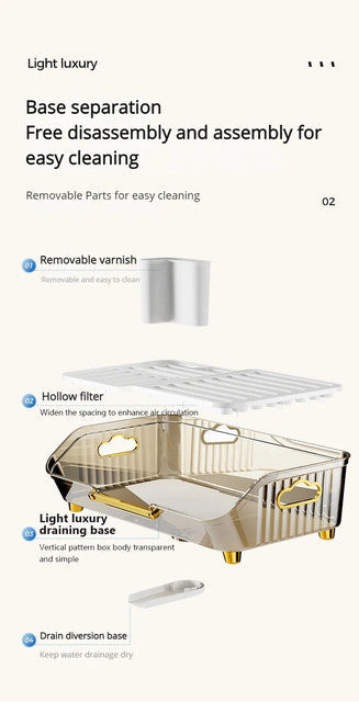 Acrylic Luxury Dish Drain Rack - My Store