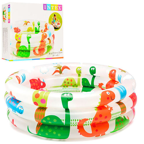 INTEX 57106 Dinosaur 3-Ring Inflatable Baby Splash Pool (24" x 8.5")