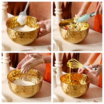 Premium stainless steel golden hammered bowl - My Store