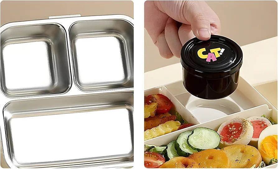 Super Cat Kids Lunch Box – 3 Compartment Stainless Steel Bento Box - My Store