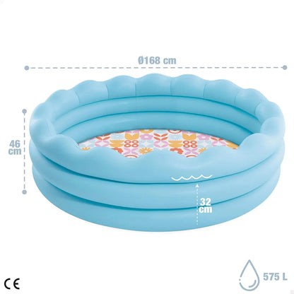 INTEX 66" x 18" Scalloped 3-Ring Inflatable Kids Swimming Pool