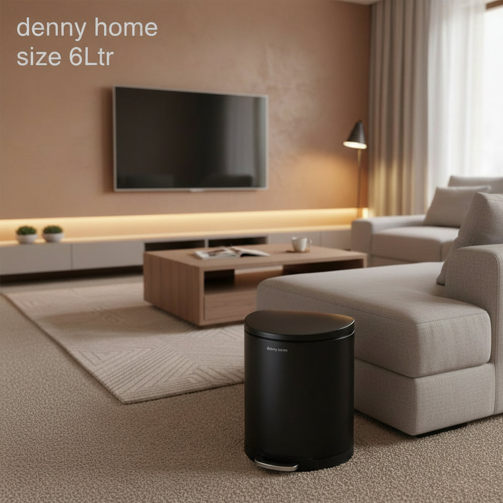 3 Trash Can 6Ltr Black