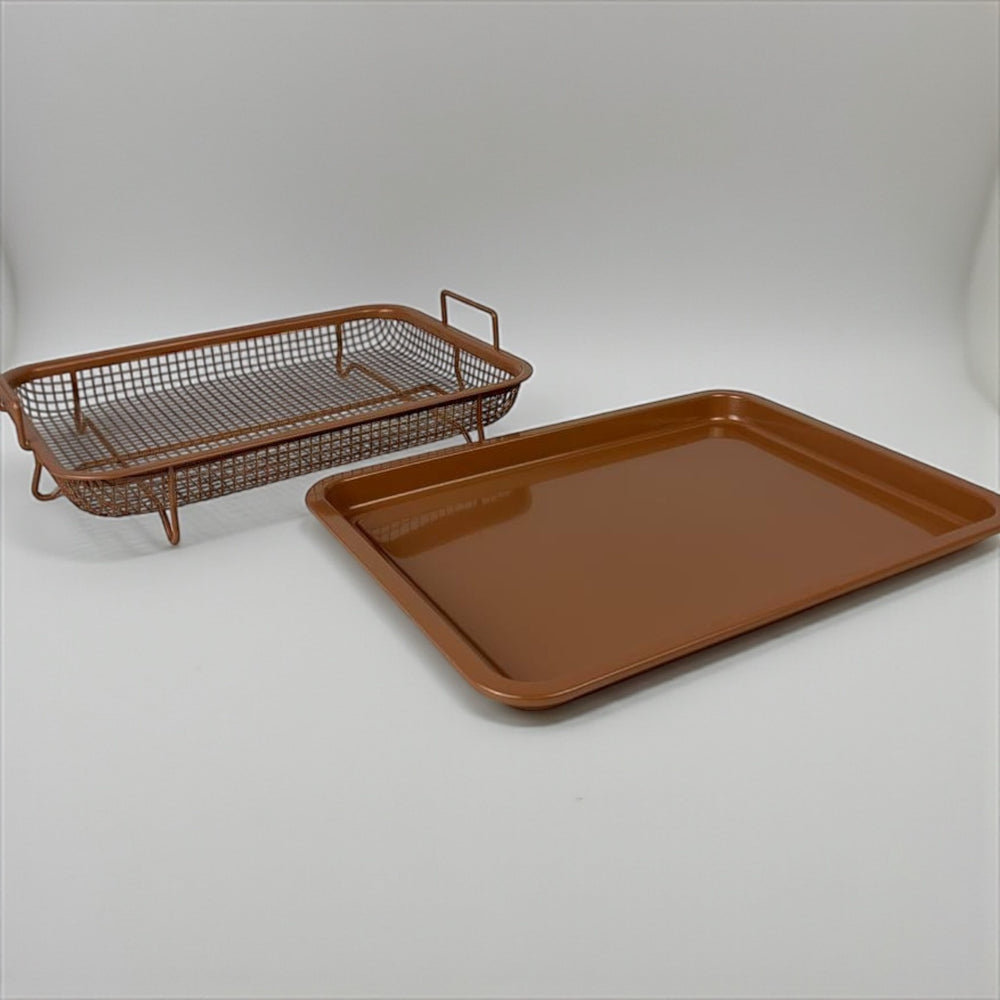 Copper Rectangle Crispy Tray – 2-Piece Set - My Store