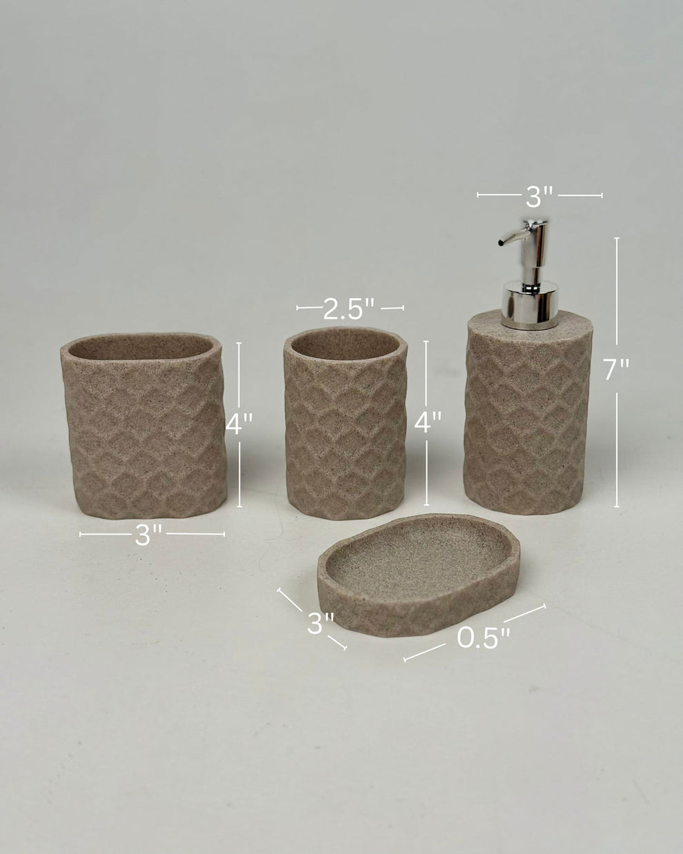 4-Piece Ceramic Bathroom Accessory Set