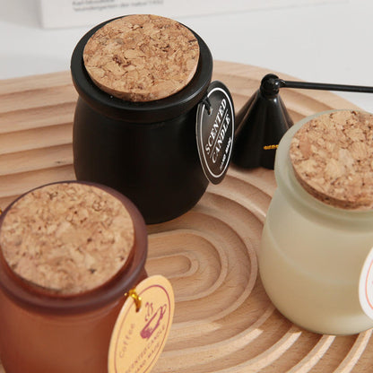 Custom Stress Relief White Tea Aroma Luxury Scented Candles Private Label Handmade Natural Candles With Wooden Cork