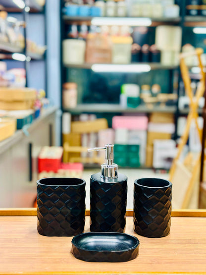4-Piece Ceramic Bathroom Accessory Set