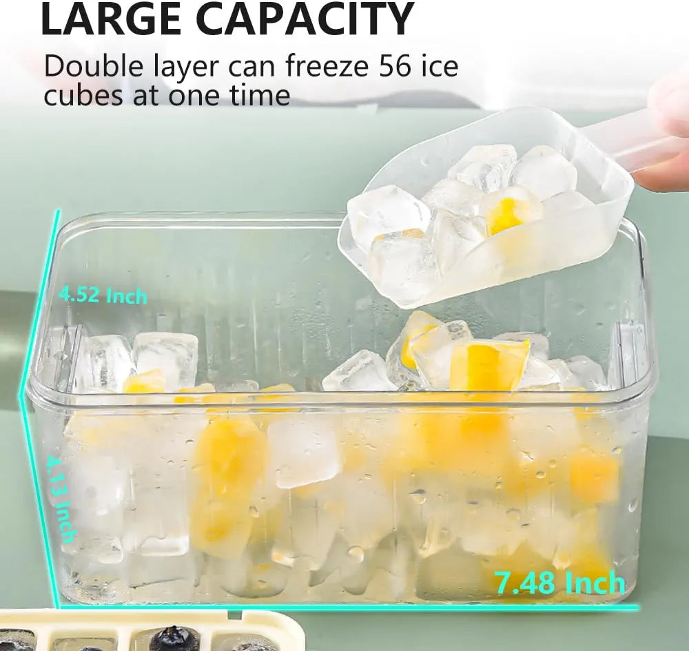 One-Click Smart Ice Cube Mold & Storage Box