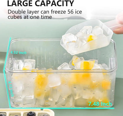 One-Click Smart Ice Cube Mold & Storage Box
