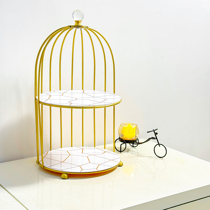 2-Tier Golden Vanity Cage - My Store