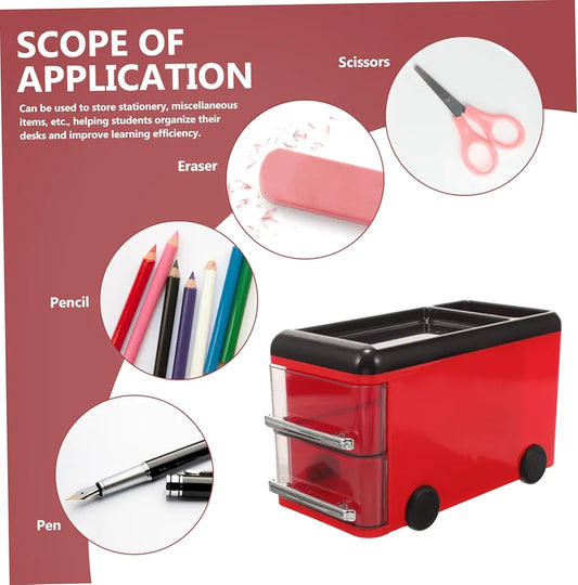 Bus-Shaped Desk Organizer with Drawers – Multi-Functional Storage Box - My Store