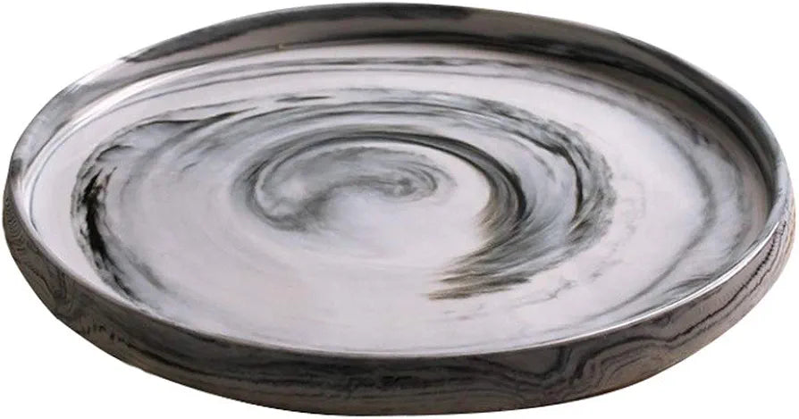 DannyHOME Marble Swirl Ceramic Dinner Plate – 10 inches