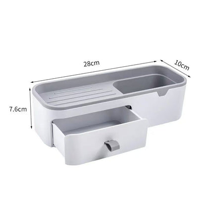 Multifunctional Wall-Mounted Organizer with Drawer | No-Drill Storage Rack