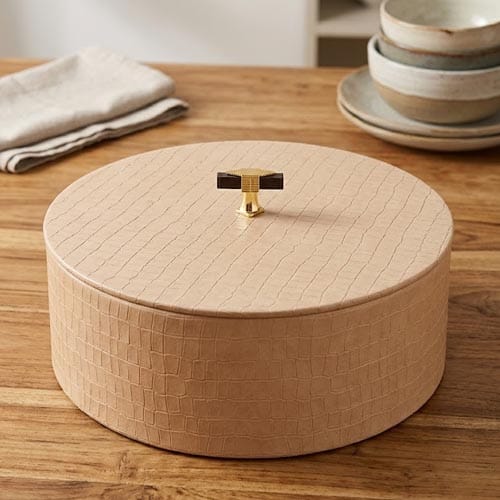 Luxury Faux Leather Roti Box & Multi-Purpose Storage Organizer