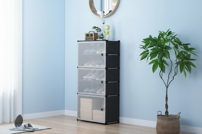 Shoe Storage Cabinet – Modern Stackable Organizer - My Store