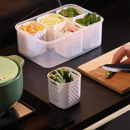 6-Compartment Multi-Functional Fresh-Keeping Organizer Box