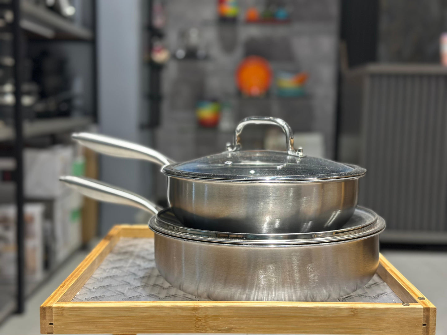 OSFE Tri-Ply Stainless Steel Deep Fry Pan with Lid | Honeycomb Non-Stick Technology - My Store