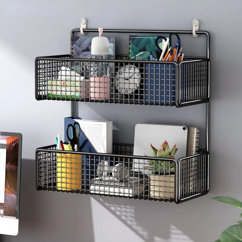 2 Layer Shelving Basket, Wall Mounted Bathroom Rack - My Store